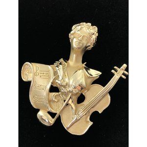 Musicians Gold Tone Brooch